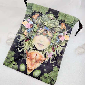 Green Goddess Drawstring Bag (approx. 18x13cm)