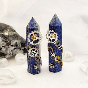 Lapis Lazuli Steampunk Point (assorted. approx. 9.1-9.5x2.6-2.9cm)