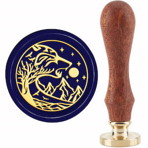 Wolf Wax Seal Stamp with Wooden Handle