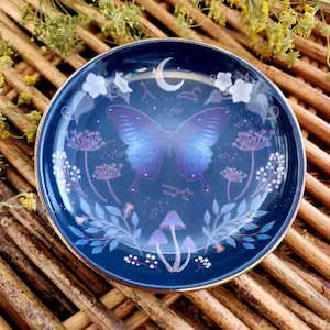 Midnight Moth Round Trinket Dish