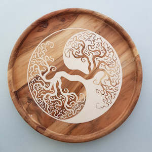 World Spirituality: Yin Yang Tree Offering Tray (approx. 30x2.5cm)