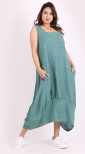 Gabriella linen dress sage