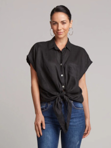 Top: Studio tie shirt  one size - ebony