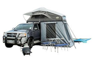 Luxmore Family Roof Top Tent & Lower Annex – Grey w/Grey Fly – 2022