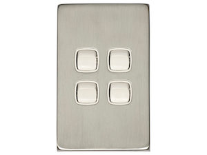 Tradco Flat 316 Stainless Steel Rocker Light Switch