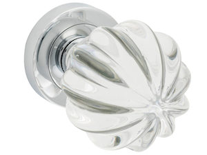 Tradco Glass Knob On Round Rose Concealed Fixing