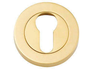 Bankston Polished Brass Round Euro Keyhole Escutcheon