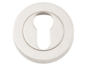 Bankston Polished Nickel Round Euro Keyhole Escutcheon