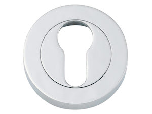 Bankston Chrome Plate Round Euro Keyhole Escutcheon