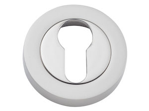 Bankston Satin Nickel Round Euro Keyhole Escutcheon