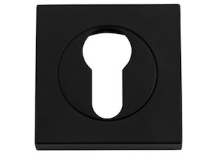 Bankston Matt Black Square Euro Keyhole Escutcheon