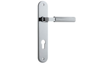 Bankston Brunswick Polished Chrome Locking Handle On Oval Backplate