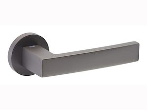 Hardware - domestic: Groel Angolo Lever Handle On Round Rose