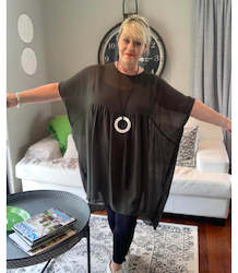 Homewares: Fran High Low Tunic - Artillery Green