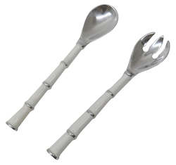 Aluminium White Salad Servers