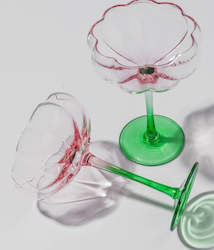 PETAL COCKTAIL GLASS- WATERMELON- SET OF 4