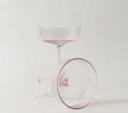 RIBBED COCKTAIL GLASSES- SET 4 BLUSH