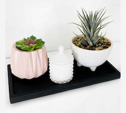 Homewares: Black Rectangle Tray - Artistic Decor