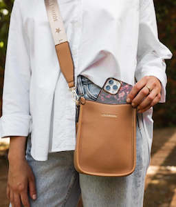 Homewares: Parker Phone Crossbody Bag - Camel