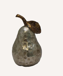 Homewares: Silver Pear Ornament Small - French Country