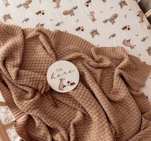 Homewares: Snuggle Hunny - Hazelnut | Diamond Knit Baby Blanket