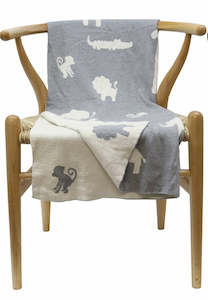 Animal Party Cotton Throw