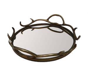 Aluminium Round Mirror Tray 38cm