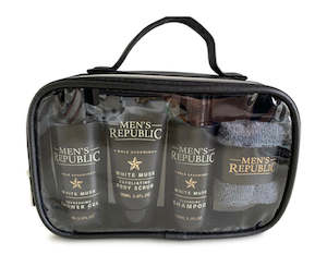 Homewares: Mens Republic Grooming Kit - 4pc Shower Cleansing in Carry Bag