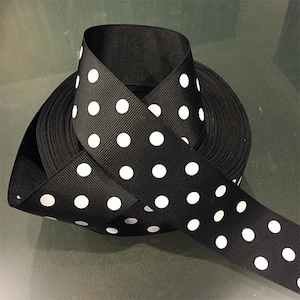 Black Polka Dot Long Bow-holder