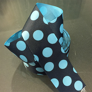 Navy and Teal Dot Long Bow-holder