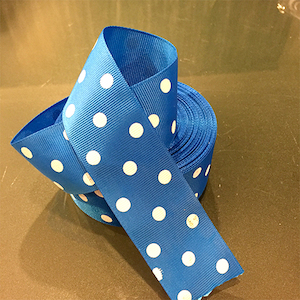 Blue Polka Dot Long Bow-holder