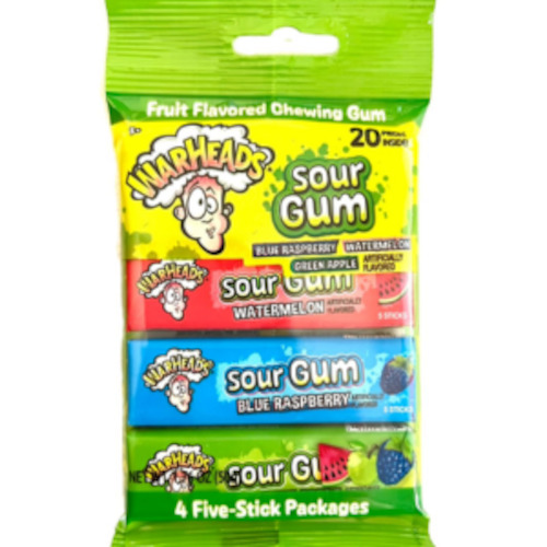 WarHeads Sour Gum 4pk