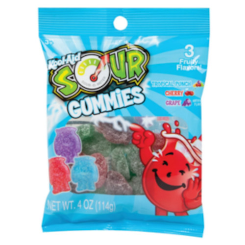 Kool-Aid SOUR-Sanded Gummy Peg Bag 4oz