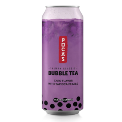 Drinks: Pocas Taiwan Classic BUBBLE TEA Taro Flavour with Tapioca Pearls 490ML