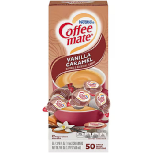 Coffee Mate VANILLA CARAMEL Single Serve Liquid Creamers 50ct