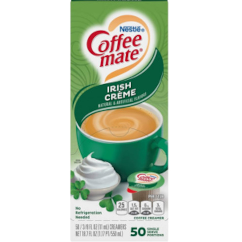 Grocery: Coffee Mate IRISH CREME Single Serve Liquid Creamers 50ct (Dated Sep 24)