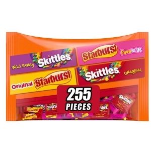 Bulk Candy: Starburst & Skittles Candies Variety Packs (255pc)