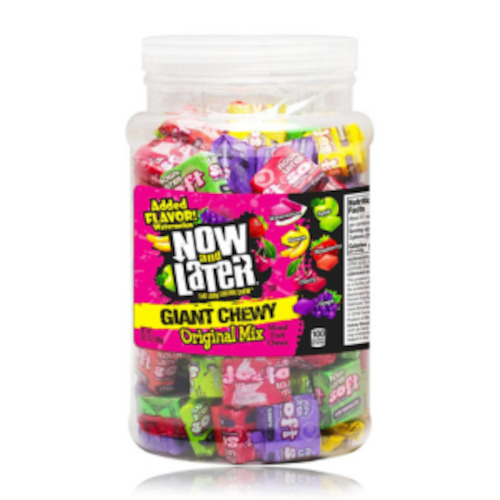 Now & Later Soft Quick Chew Taffy Jar (Approx 120 pc)