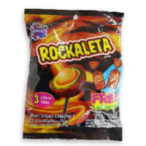 Candy Peg Bags: Rockaleta Chili Gum Lollipop Peg Bag