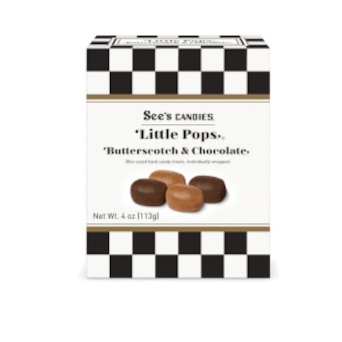 See's Candies Butterscotch & Chocolate Little Pops 4oz Box