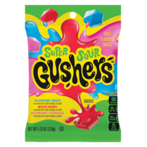 Gushers SUPER SOUR BERRY 4.25oz (120g) Peg Bag