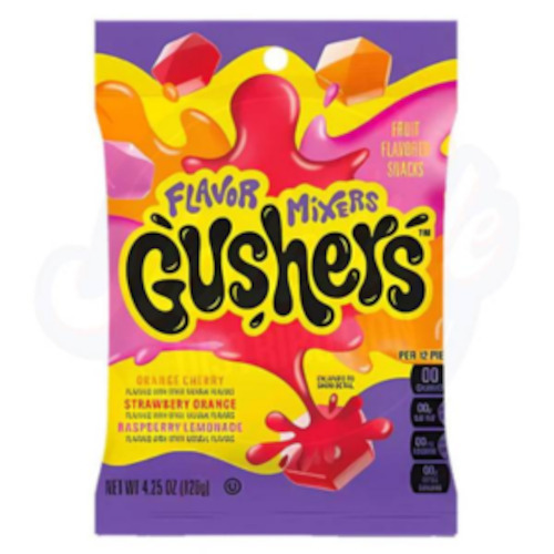 New Arrivals: Gushers FRUIT FLAVOR MIXES  4.25oz (120g) Peg Bag