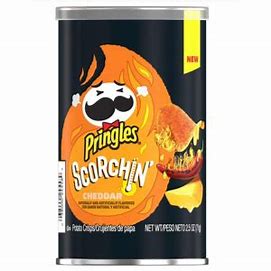 Chips: DATED -July 2024 Pringles Scorching cheddar Grab & Go 70g (2.5oz) x12