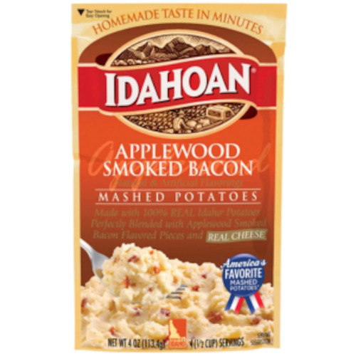 Ready Meals: Idahoah Foods Mashed Potatoes - APPLEWOD SMOKED BACON 113g (4oz) Pouch