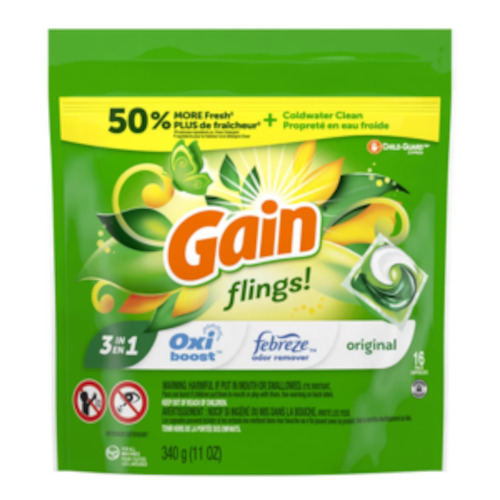 Gain Flings Detergent Liquid Pods  ORIGINAL