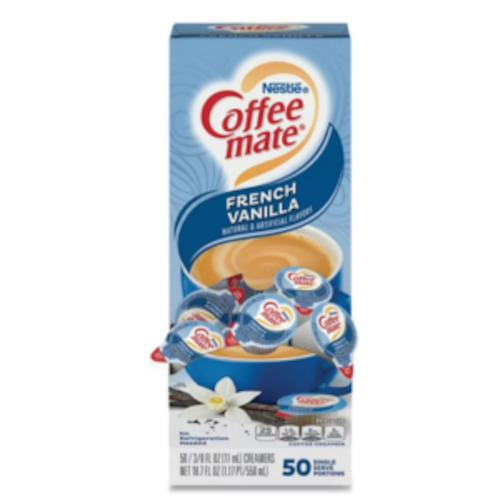 Coffee Mate FRENCH VANILLA Single Serve Liquid Creamers 50ct (dated sep 24)