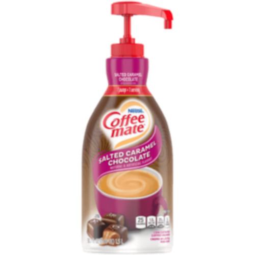 Coffee Creamers: Nestle Coffee Mate SALTED CARAMEL CHOCOLATE Liquid Concentrate Creamer Pump 1.5L