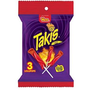 Vero Takis Paleta Fuego - 3 Chamoy Flavoured Lollipops with Chilli