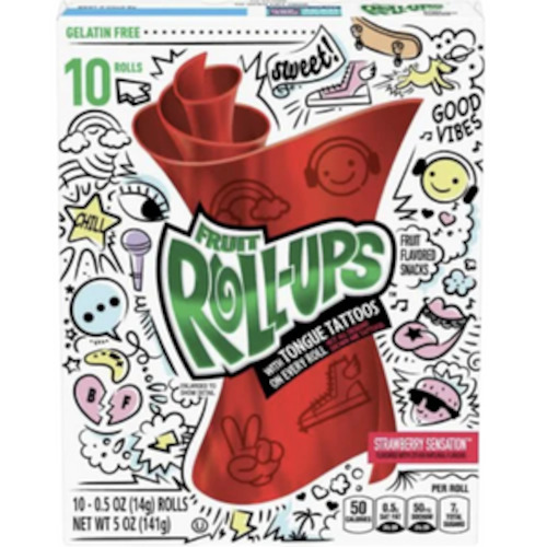 Fruit Snacks: Fruit Roll-Ups - Strawberry Sensation 10ct (Dated Oct 24)