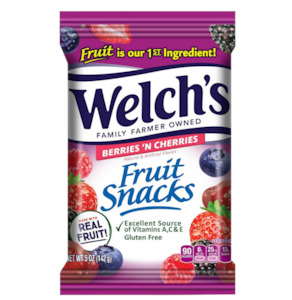 Welch's Fruit Snacks Berries 'N Cherries 5oz / 142g